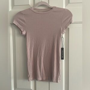 Ribbed Tee T-Shirt Dusty Pink Small